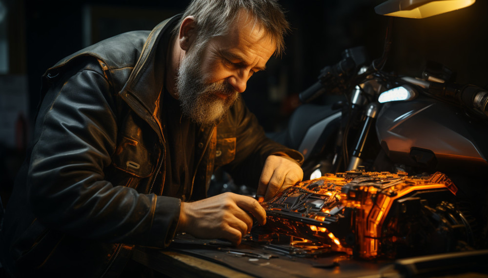How is a motorcycle chain lubricated?